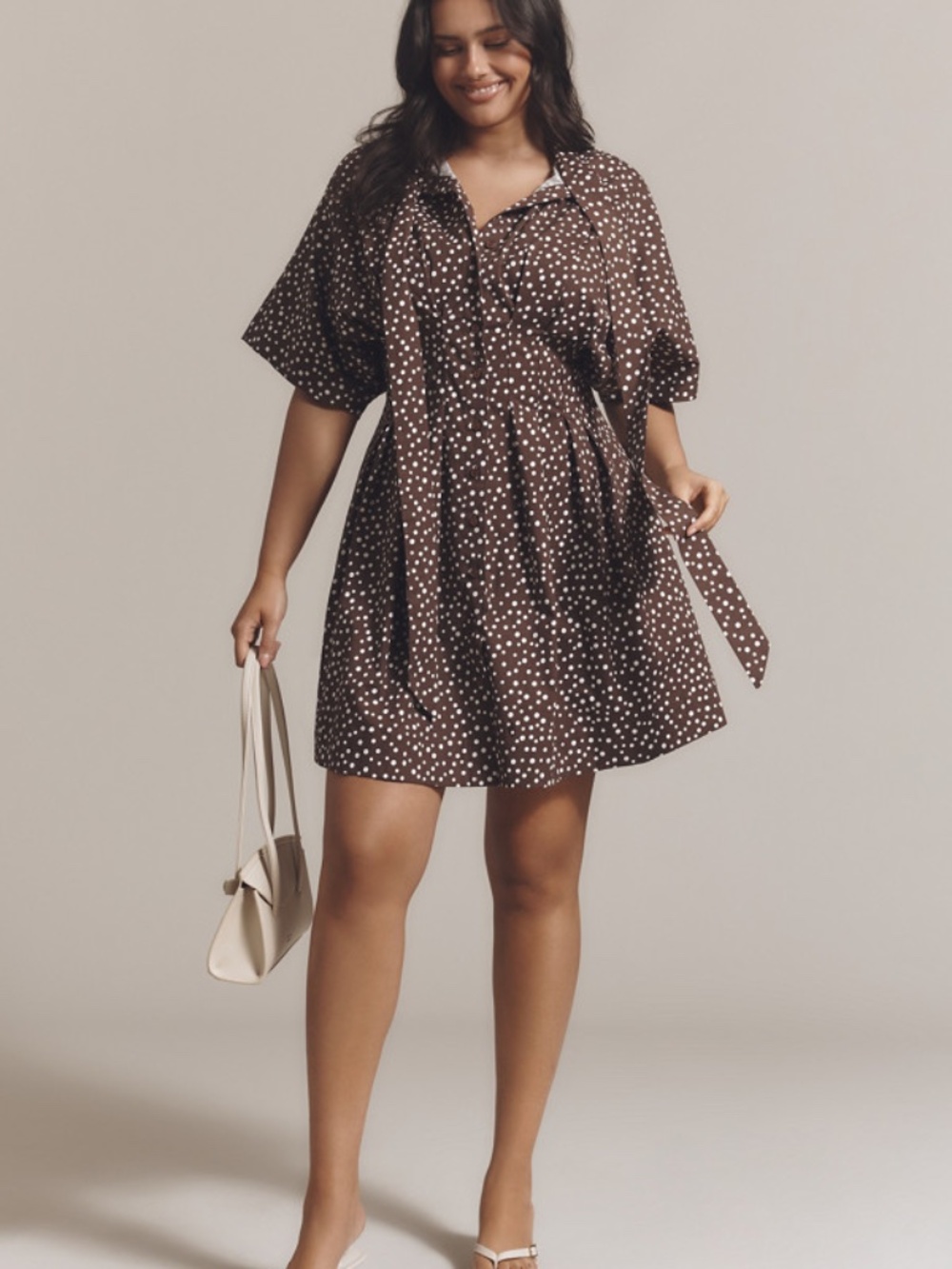 Anthropologie - Tobie Tie-Neck Shirt Dress by Exquise